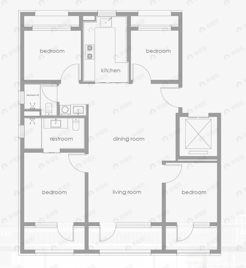 中海和瑞叁號院4室2厅2卫户型图