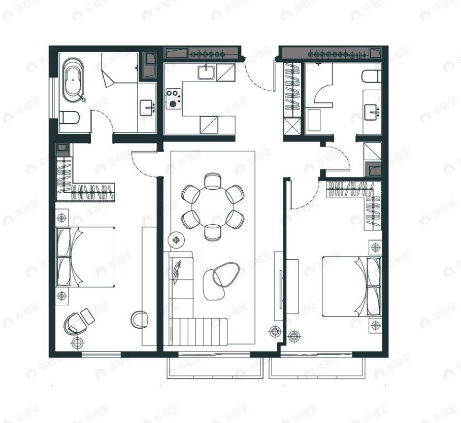 丽苑太和2室2厅2卫户型图