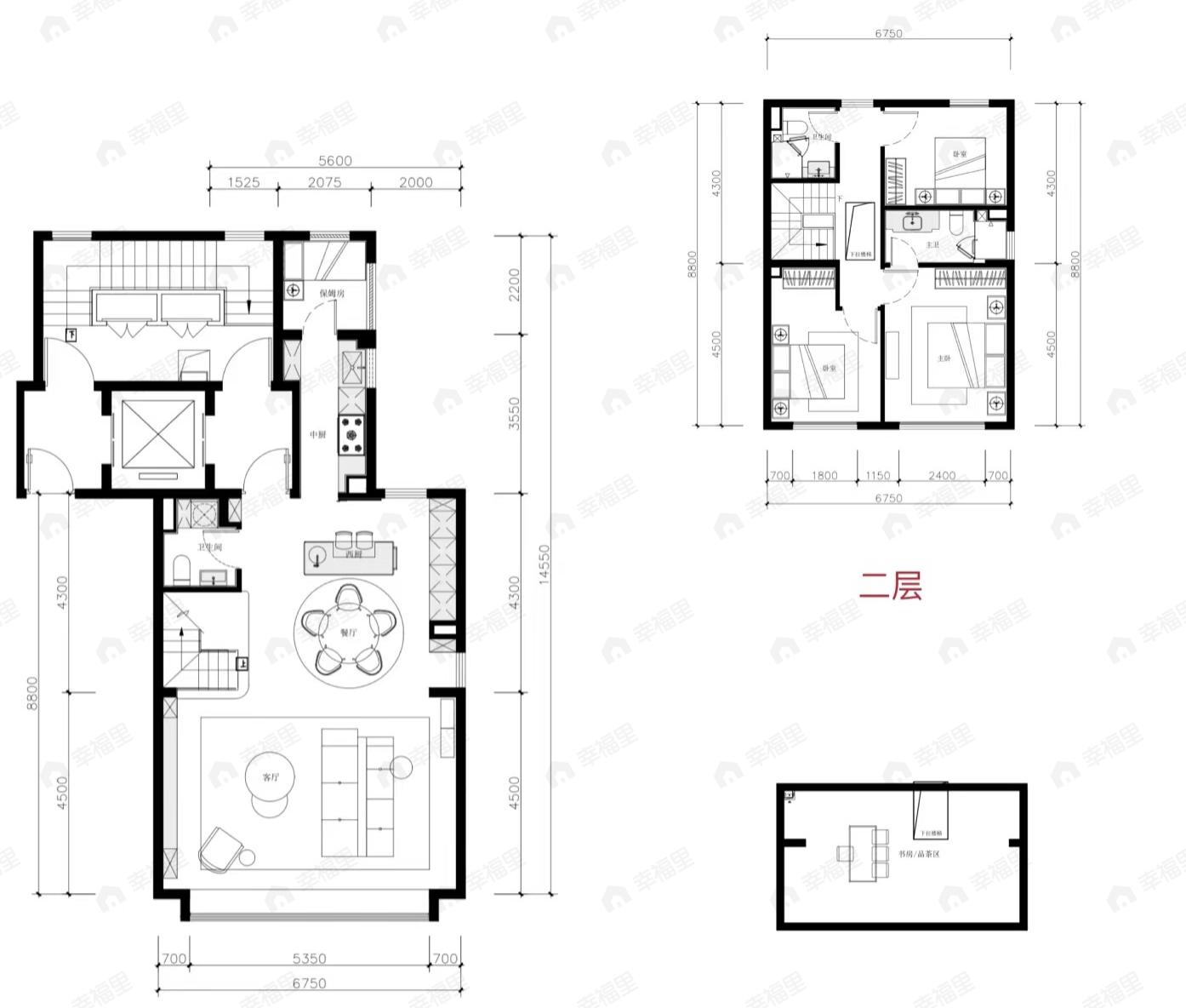 3室2厅3卫建面180平户型图