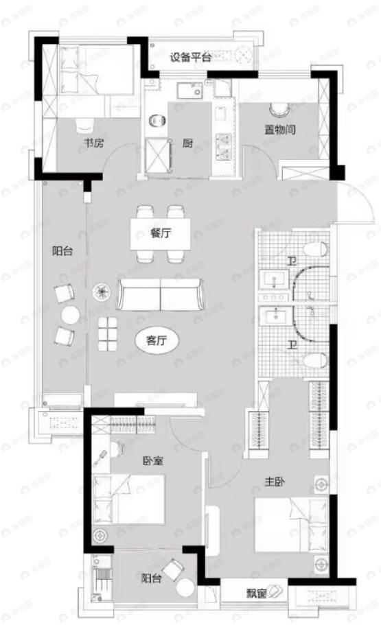 碧桂园观澜4室2厅2卫户型图