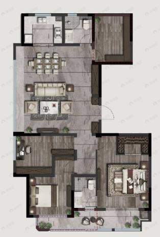 水岸华府4室2厅2卫户型图