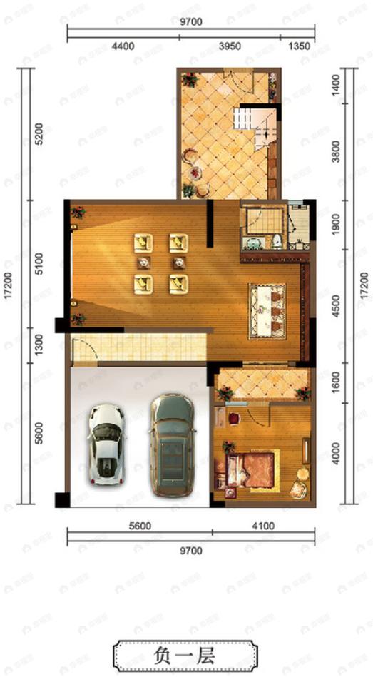 5室4厅4卫建面259平北|南户型图