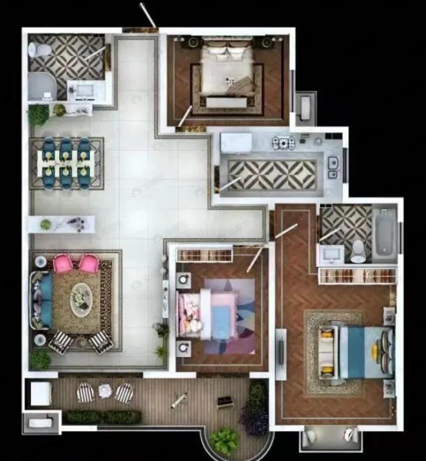 云溪东境3室2厅2卫户型图