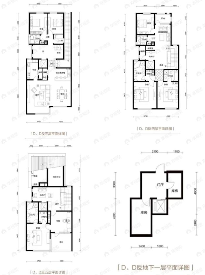7室3厅5卫建面320平户型图