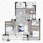 3室2厅2卫建面96m²南户型图