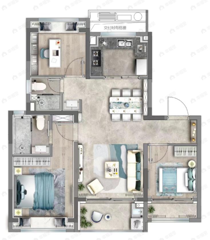 中国铁建花语天境3室2厅2卫户型图