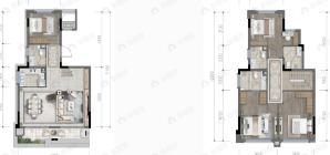 爱情东麓玖里4室2厅4卫户型图
