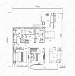 南飞鸿云境澜湾3室2厅2卫户型图