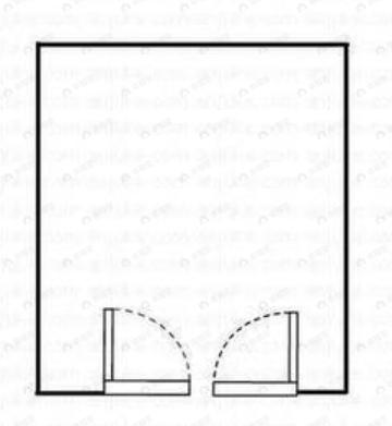 1室1厅建面50m²南户型图