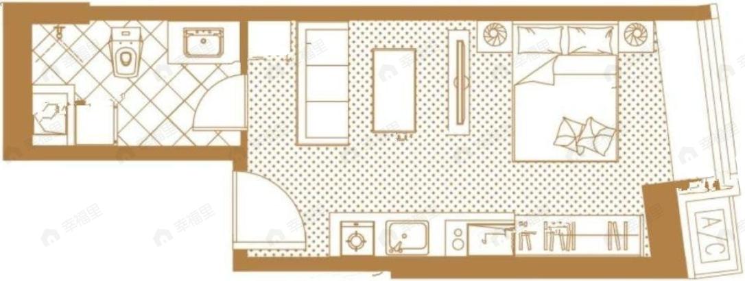 南华中环广场1室1厅1卫户型图