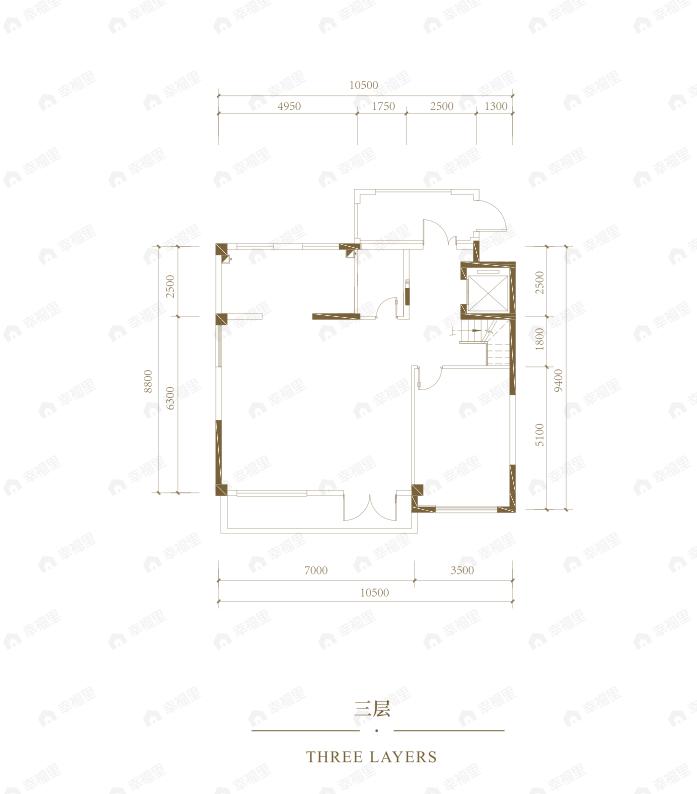 国瑞樾墅3室2厅2卫户型图
