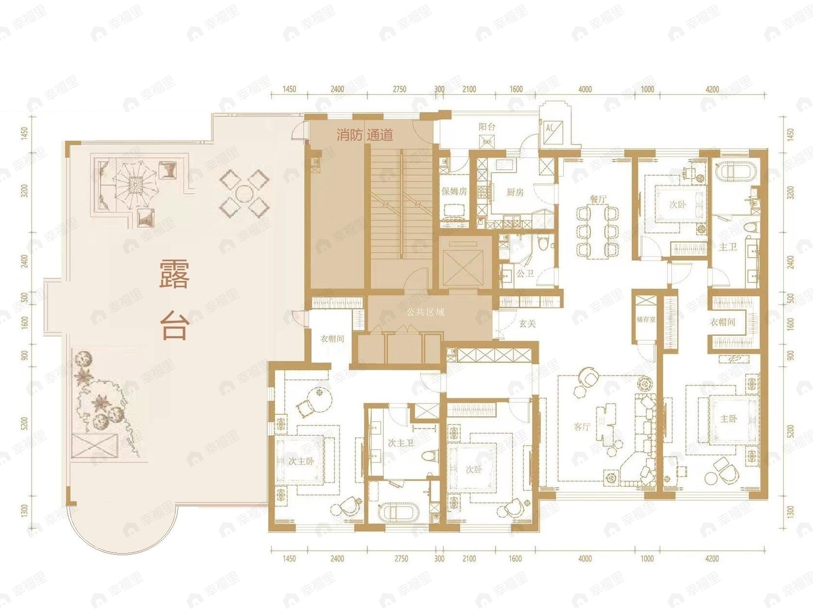天润福熙大道4室2厅3卫户型图