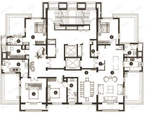 华纳豪园四六期4室3厅4卫户型图