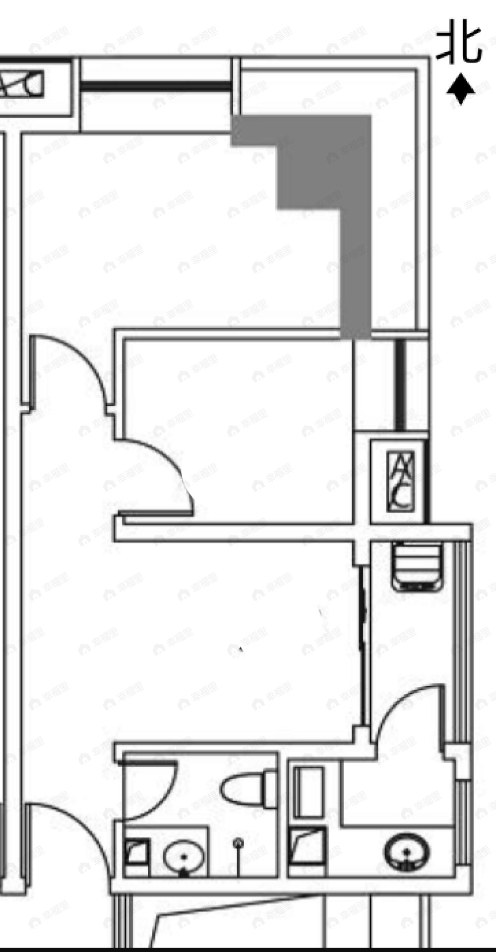 国王的公寓2室1厅1卫户型图