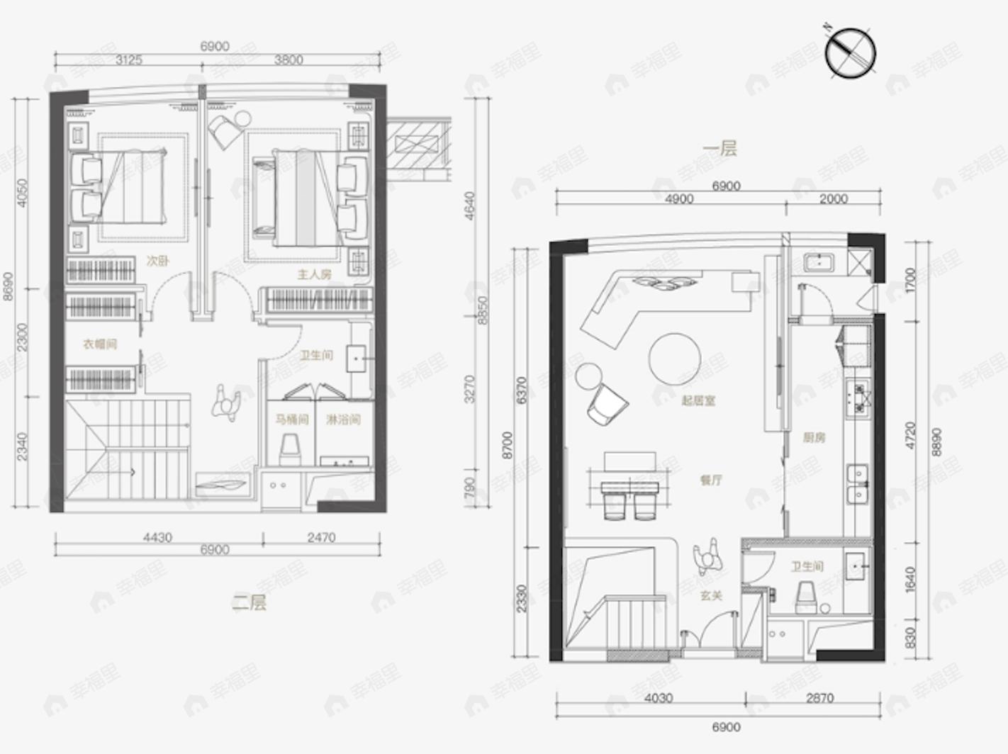 新城国际231室2厅2卫户型图