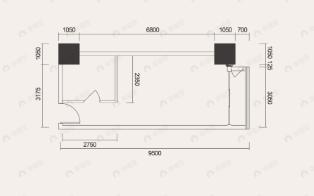 西安新天地金融中心1室1厅户型图