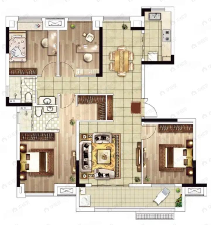 北辰蔚蓝城市4室2厅2卫户型图