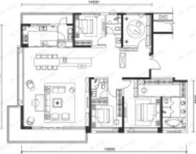 中粮奥体壹号4室2厅3卫户型图