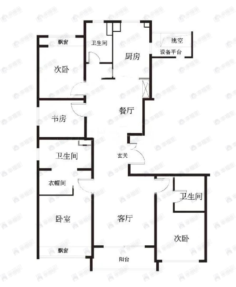 鸿印里4室2厅3卫户型图