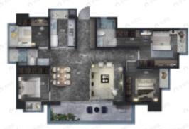 4室2厅2卫建面144平南户型图