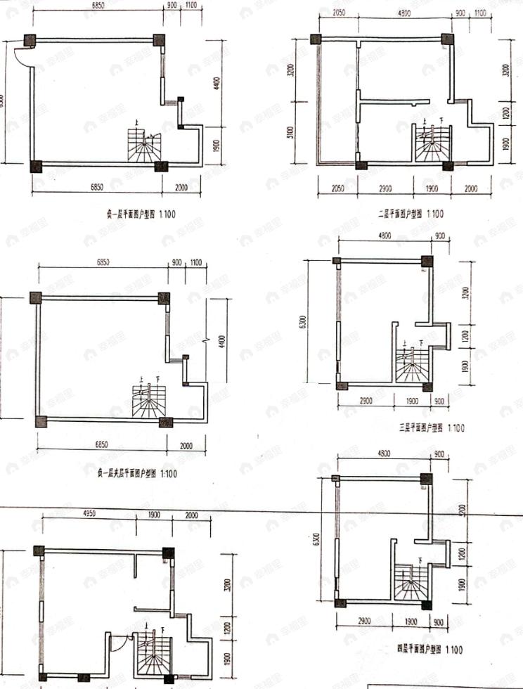 5室2厅4卫建面203m²西北|东南户型图