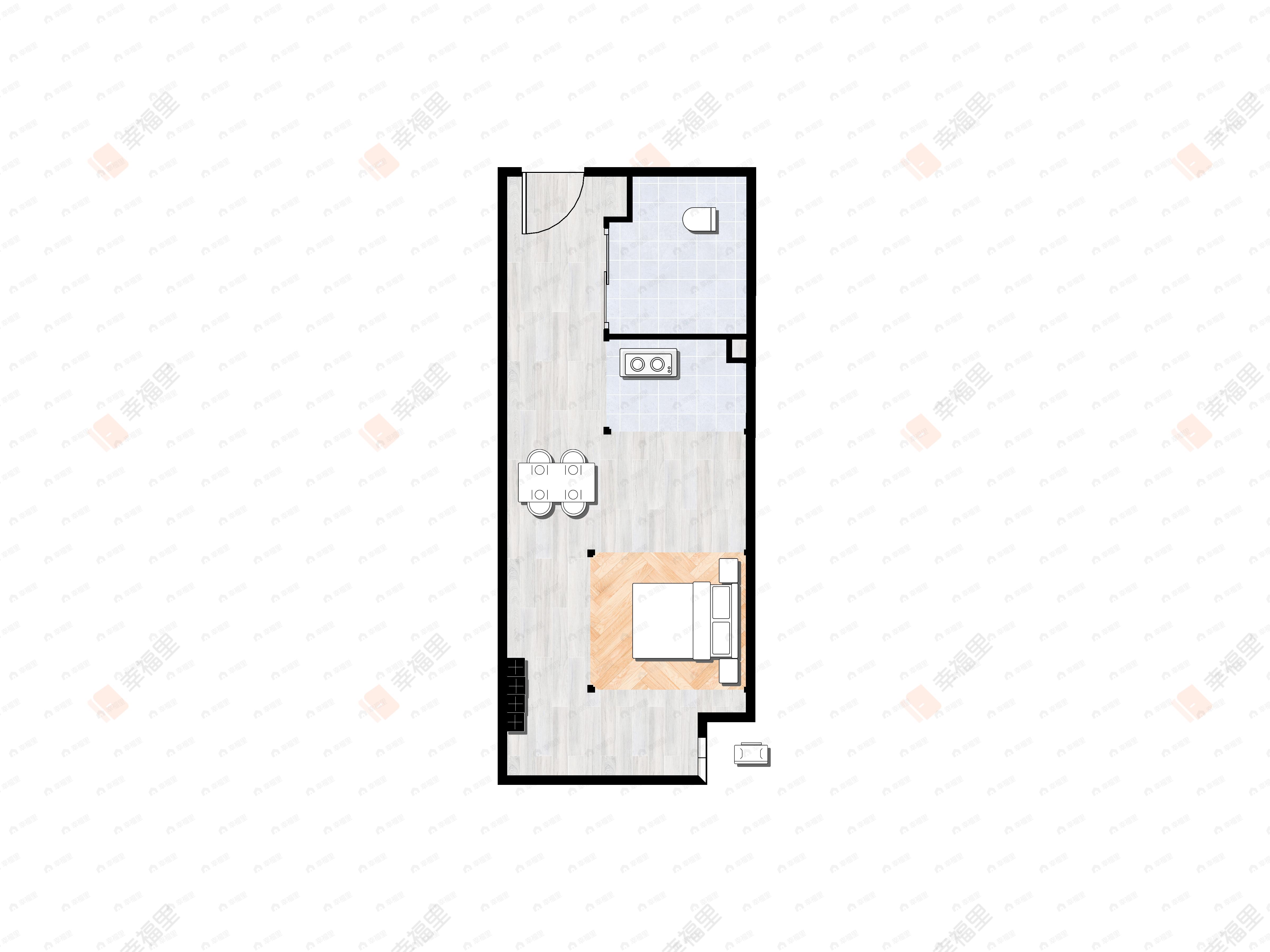 1室1厅1卫建面42平户型图