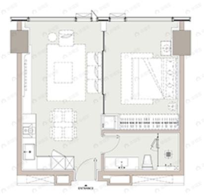 金陵中環1室1厅1卫户型图
