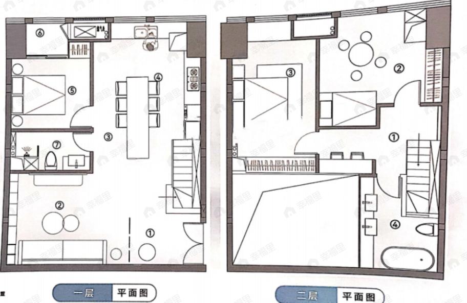 3室2厅2卫建面98平户型图