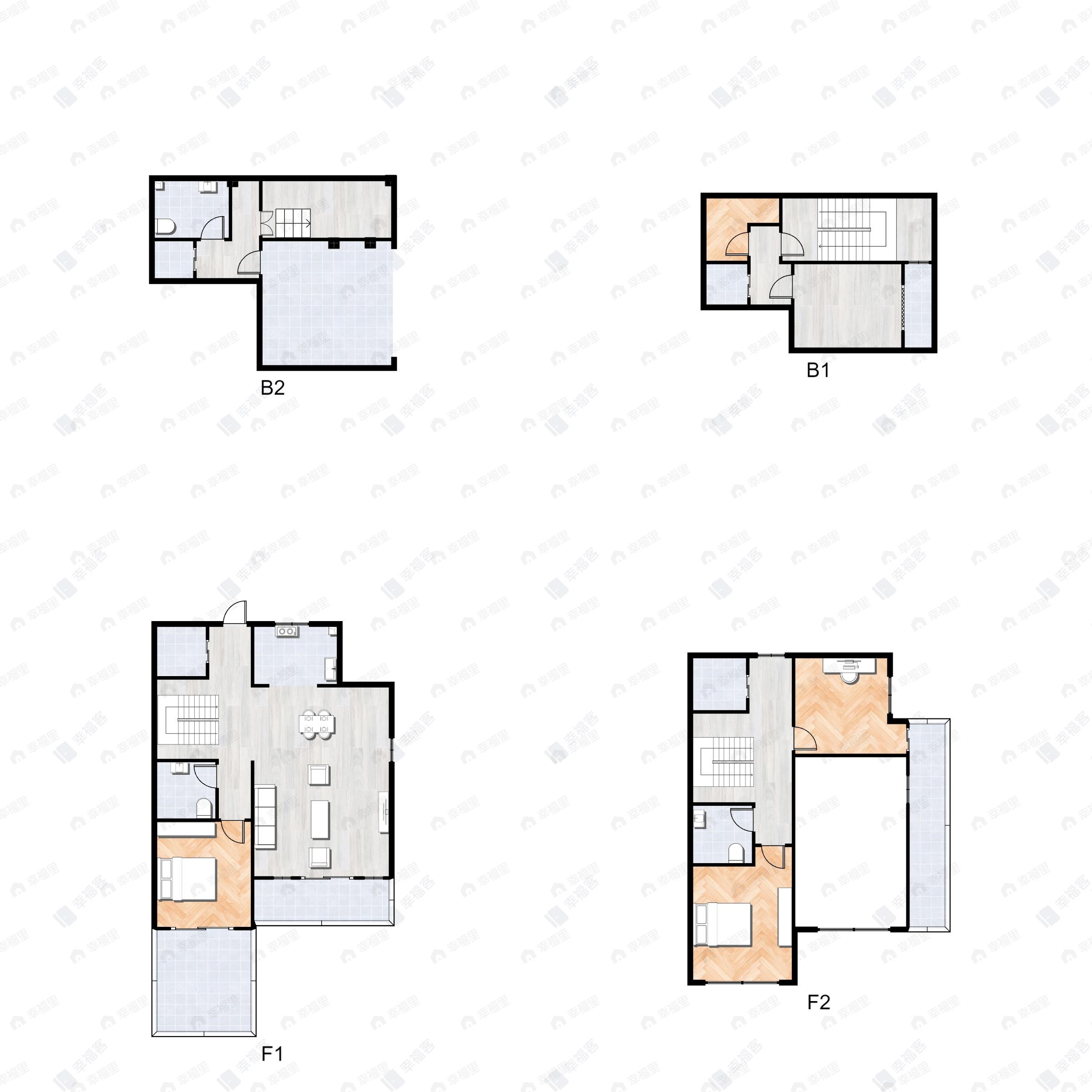 4室3厅3卫建面220平北|南户型图
