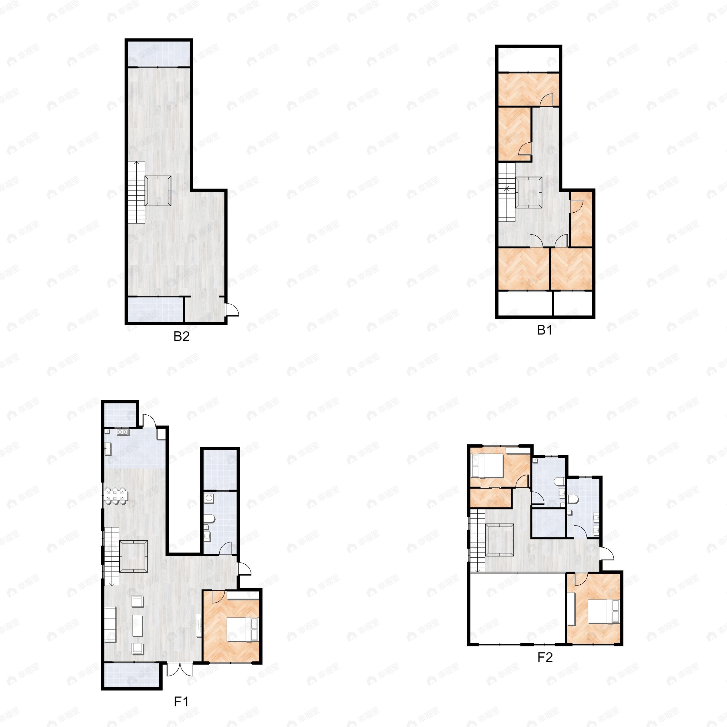 3室2厅3卫建面307m²南|北户型图