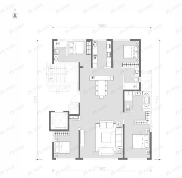 大明宫紫檀府4室2厅3卫户型图