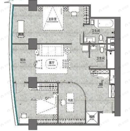 友谊天壤3室1厅2卫户型图