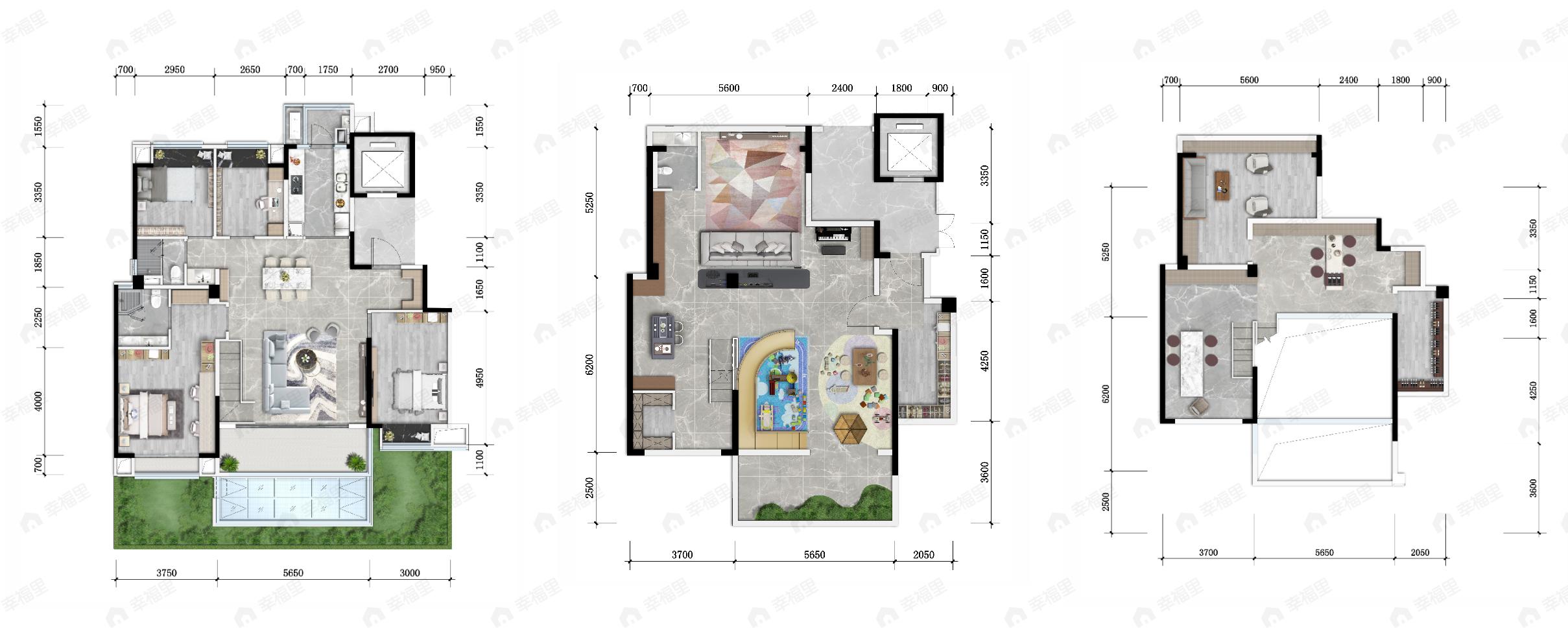 4室4厅3卫建面298平户型图