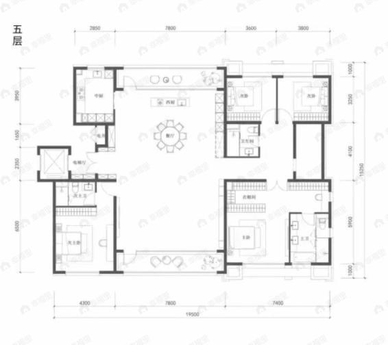 远洋源山春秋4室2厅3卫户型图