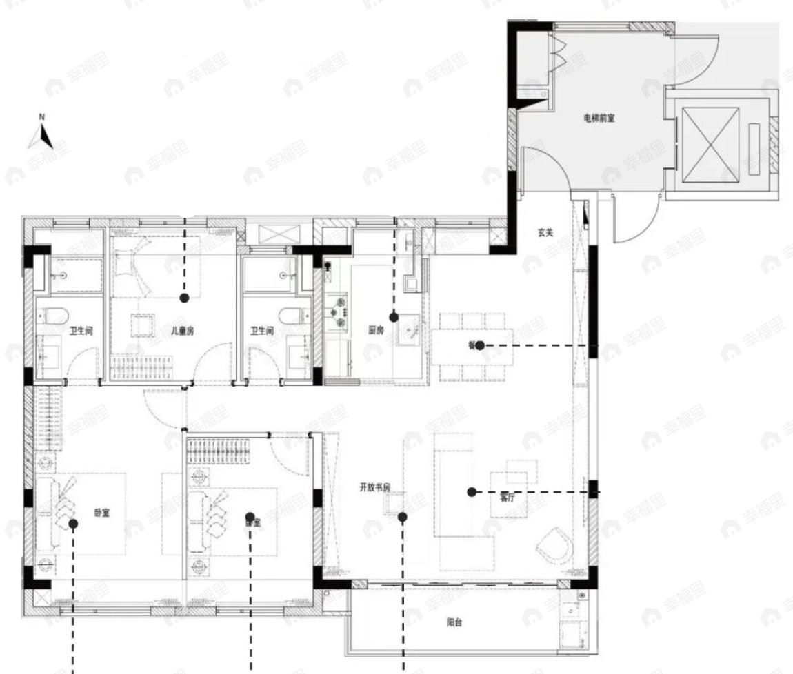 四季都会·青藤里3室2厅2卫户型图