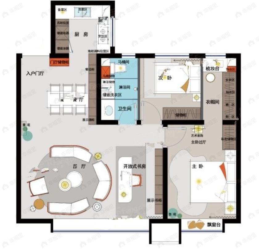 中润府2室2厅1卫户型图