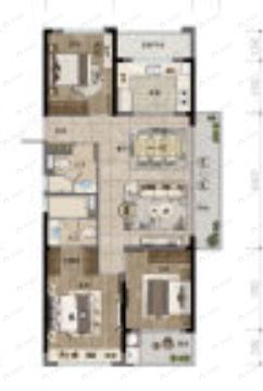 3室2厅2卫建面115平户型图