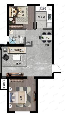 万象首府2室2厅1卫户型图