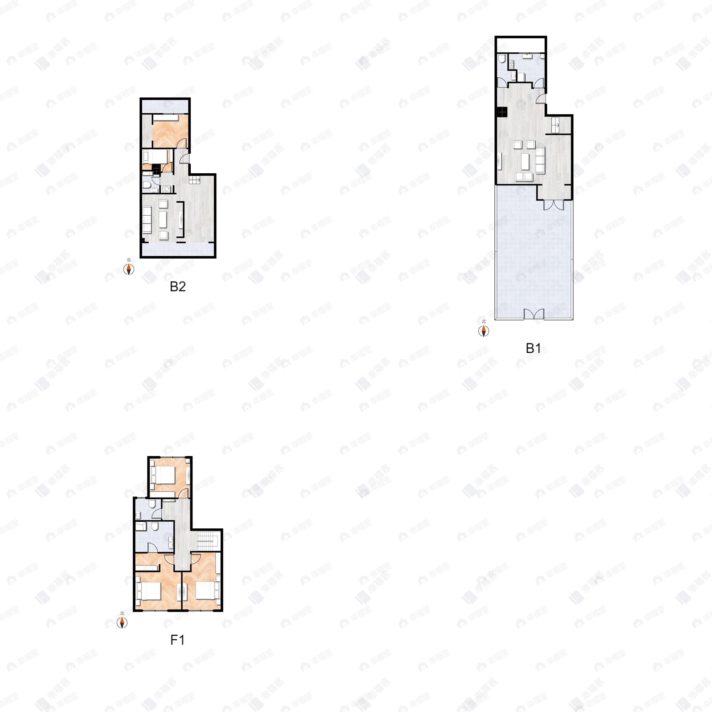 3室2厅5卫建面305m²北|南户型图