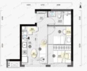 金地金城领峯1室1厅1卫户型图