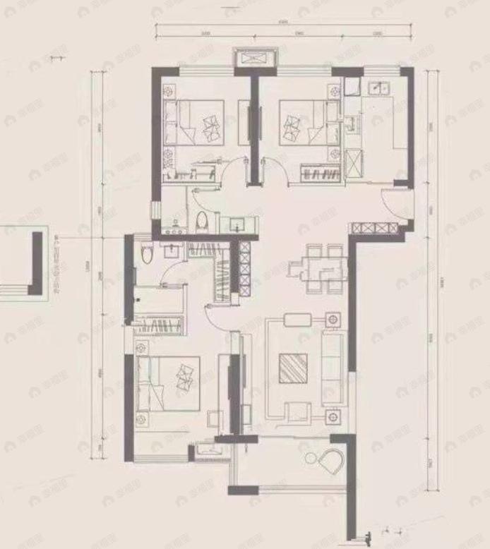 万科金域国际3室2厅2卫户型图