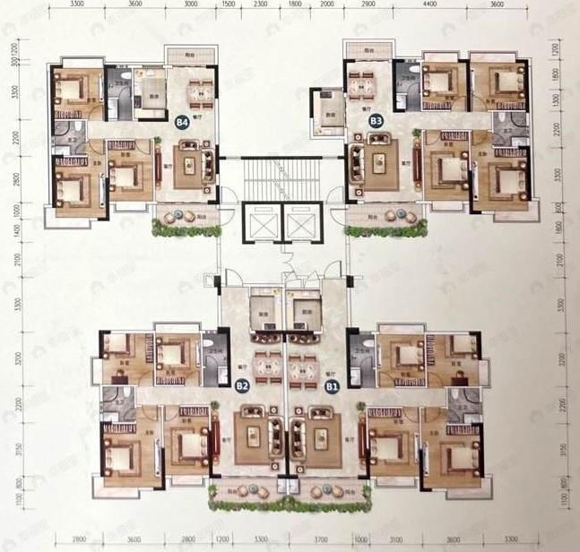 广垦华府高州3室2厅2卫户型图