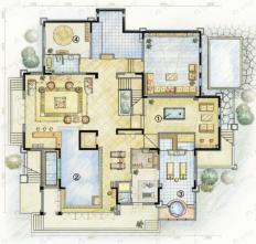 5室3厅7卫建面1090平南户型图