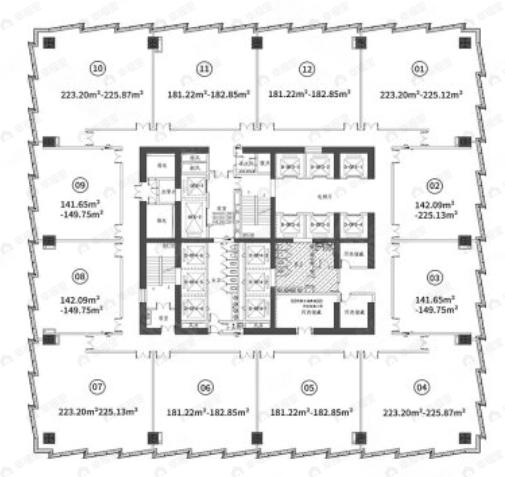 1室1厅建面142平户型图