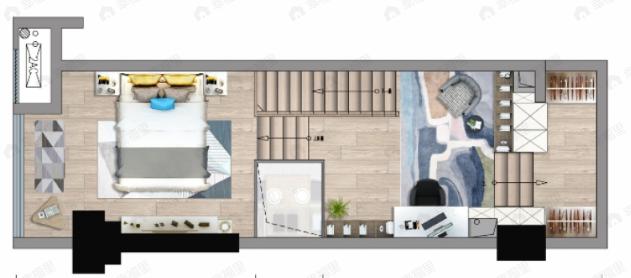 当代上品湾悦MOMA2室1厅1卫户型图