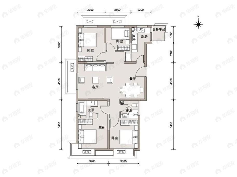 北京东湾4室2厅2卫户型图