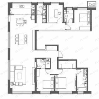 曲江城市树4室2厅4卫户型图