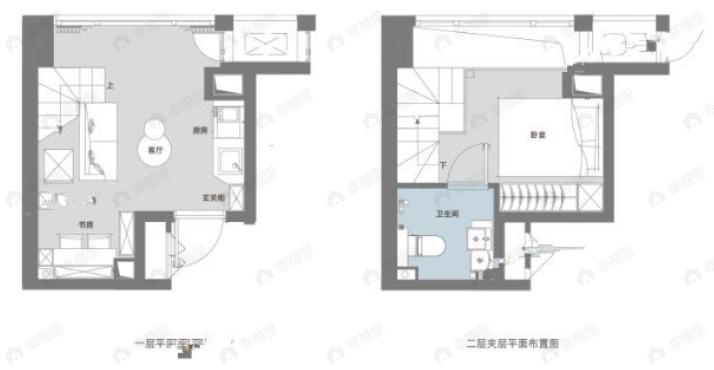 绿地泊悦1室1厅1卫户型图