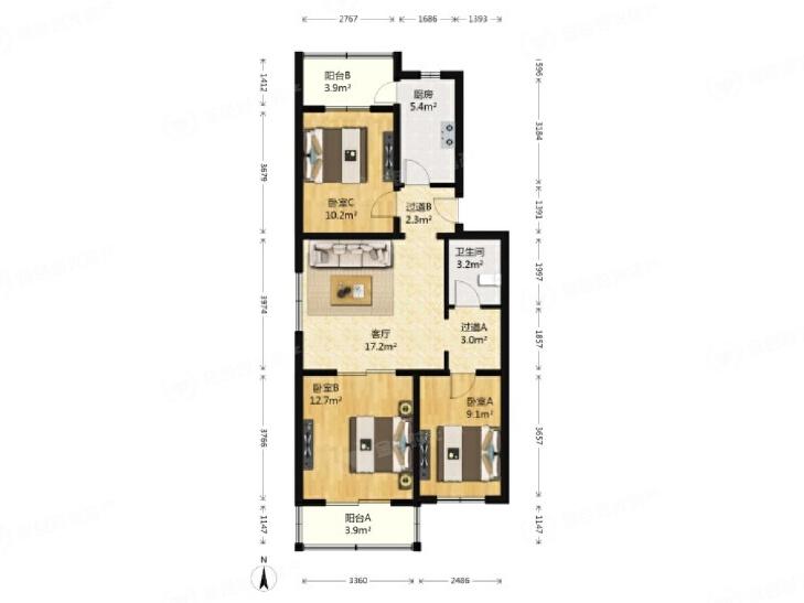 整租·双兴东区