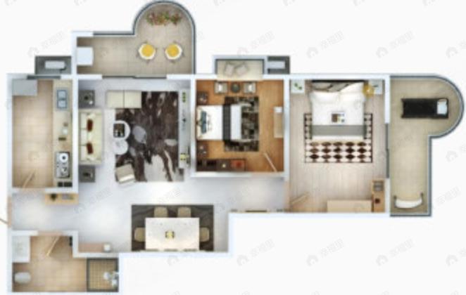 云溪东境2室2厅1卫户型图